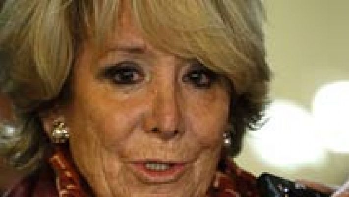 Telediario 1 - Aguirre, tras el registro en un despacho del PP de Madrid: "Financiación ilegal, que a mi me conste, nunca"