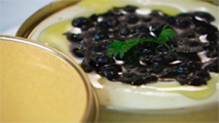 Receta de crema de patatas con caviar de tapioca