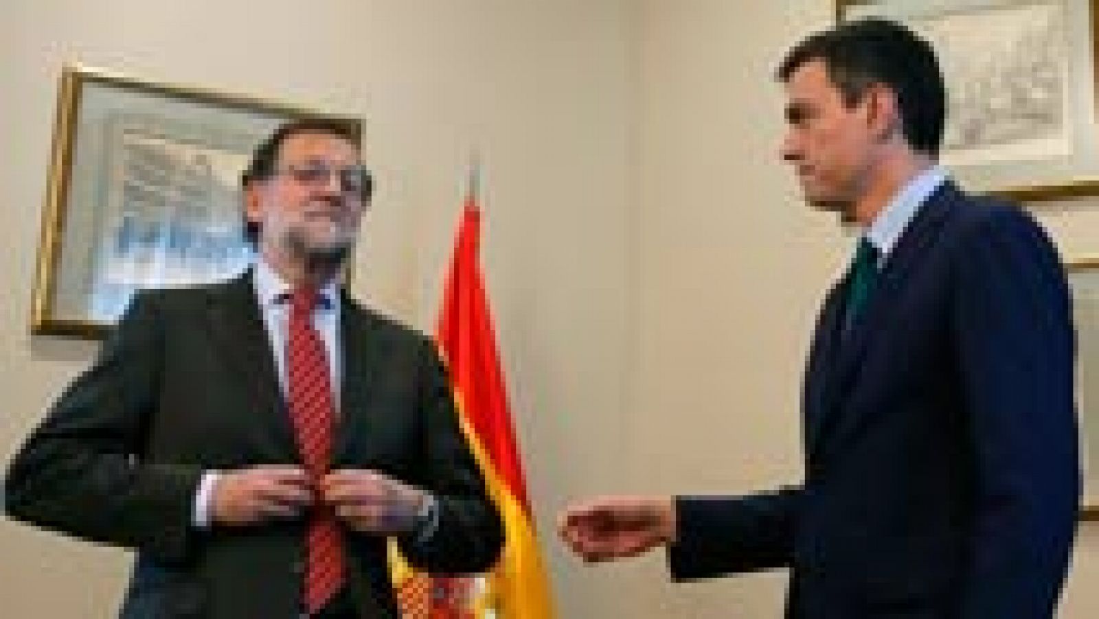 Telediario 1: Polémica por el no saludo de Rajoy a Sánchez en su reunión en el Congreso | RTVE Play