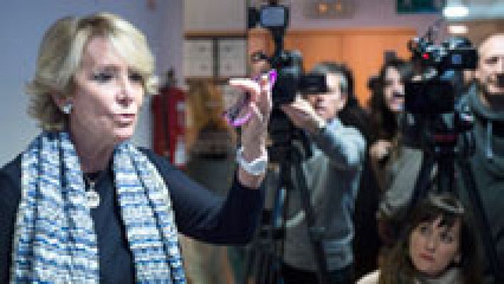 Telediario 1 - Esperanza Aguirre dimite como presidenta del PP de Madrid
