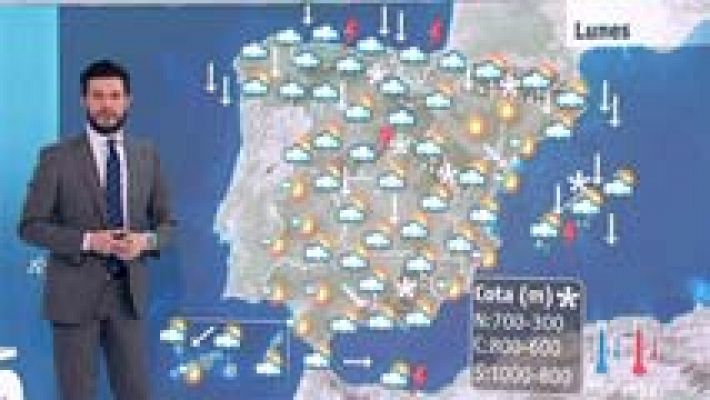 Nieve en la mitad norte y viento muy fuerte en todo el país