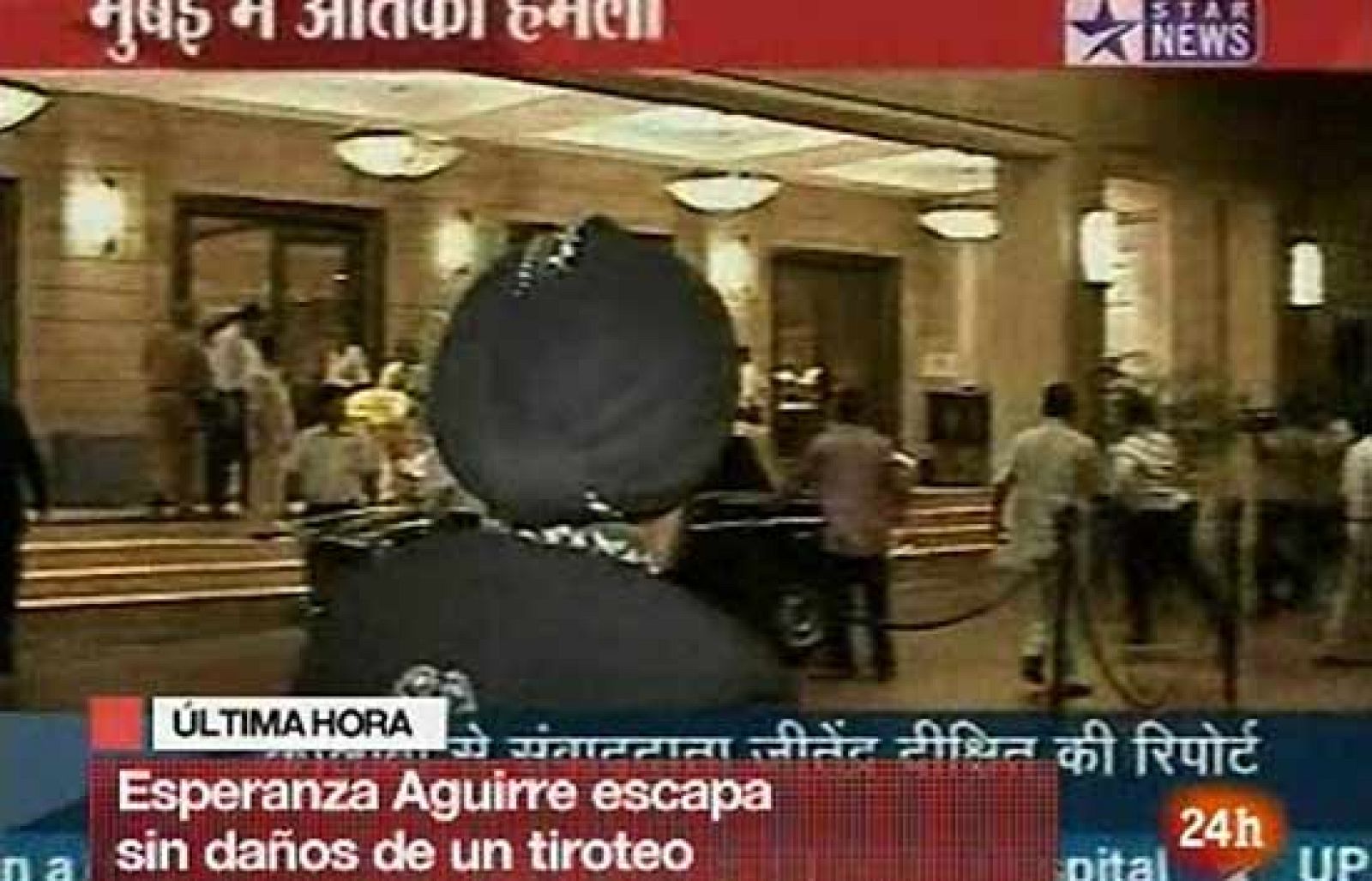 La presidenta de la Comunidad de Madrid ha salido ilesa de un tiroteo en su hotel, en Bombay. 