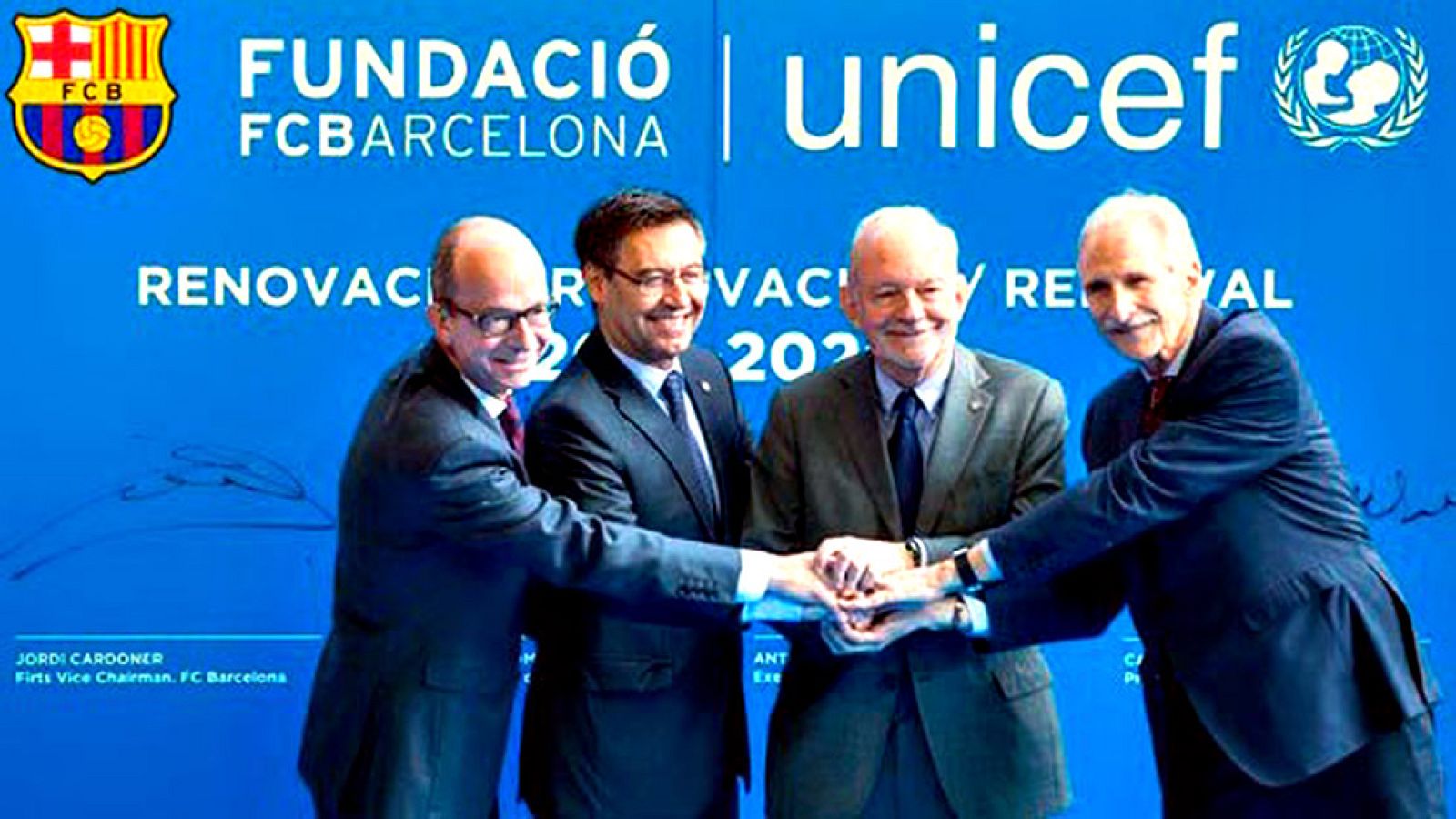 El FC Barcelona y el Fondo de las Naciones Unidas para la Infancia (Unicef) han formalizado la ampliación de su contrato de colaboración, que expiraba este año, a razón de una aportación anual de 2 millones de euros por parte del club catalán hasta 2