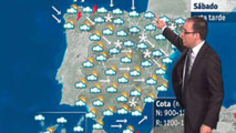 Nevadas y viento fuertes en los litorales y en zonas montañosas