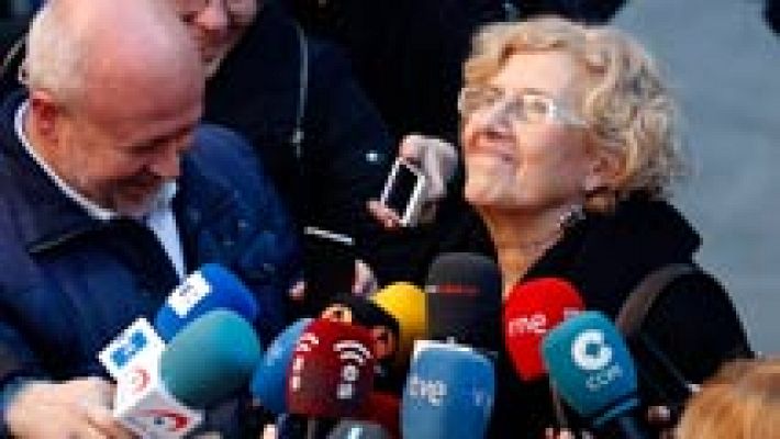 Telediario 1 - Carmena matiza que no pide a Iglesias apoyar un gobierno de Sánchez con C's sino un gobierno de izquierdas