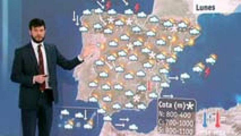 Nieve y viento fuerte en la mitad norte