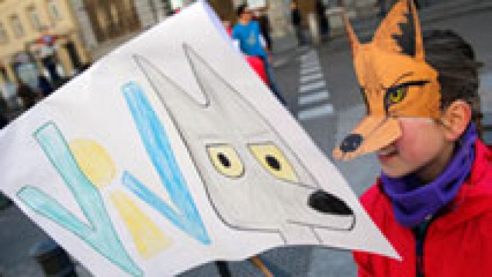 Manifestación en defensa del lobo ibérico