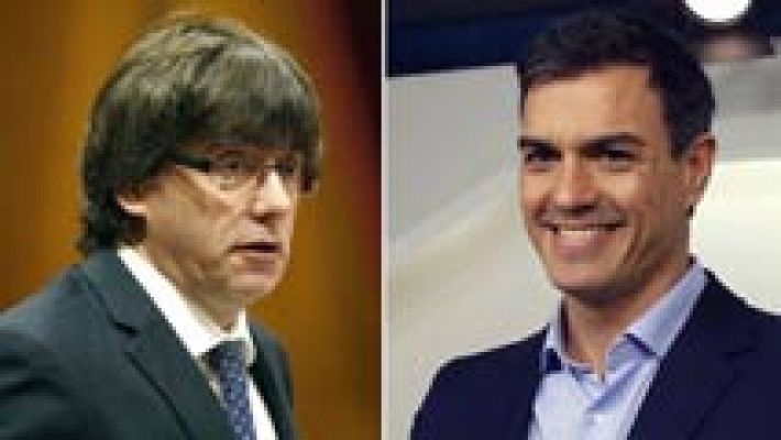 Telediario 1 - Puigdemont recibirá a Pedro Sánchez y Ciudadanos amenaza con romper si negocian un referéndum