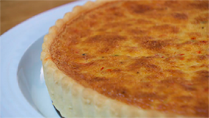 Receta de quiche de changurro y gambas