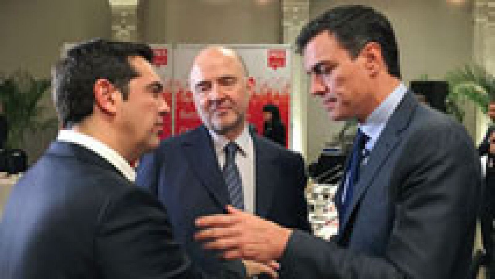 Telediario 1: Pedro Sánchez pedirá a Tsipras que haga reflexionar a Podemos | RTVE Play