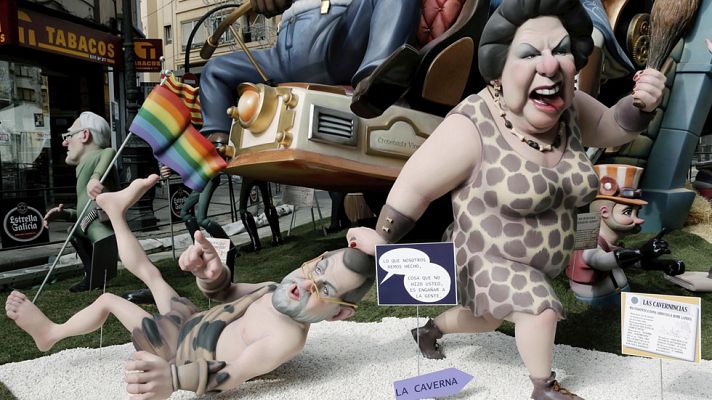 Telediario 1 - Valencia se prepara para la ofrenda floral de las fallas