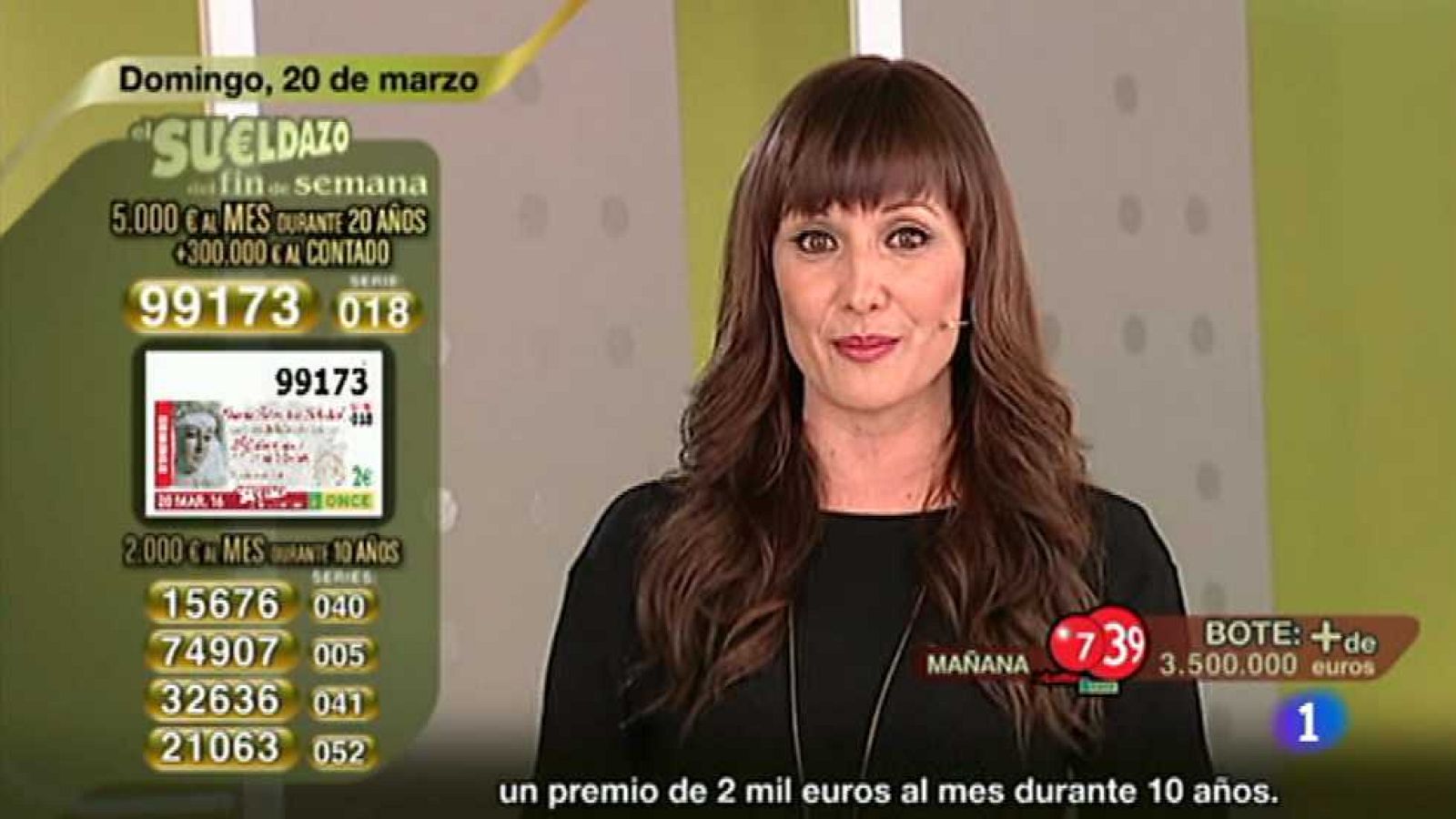 Sorteo ONCE - 20/03/16 - ver ahora