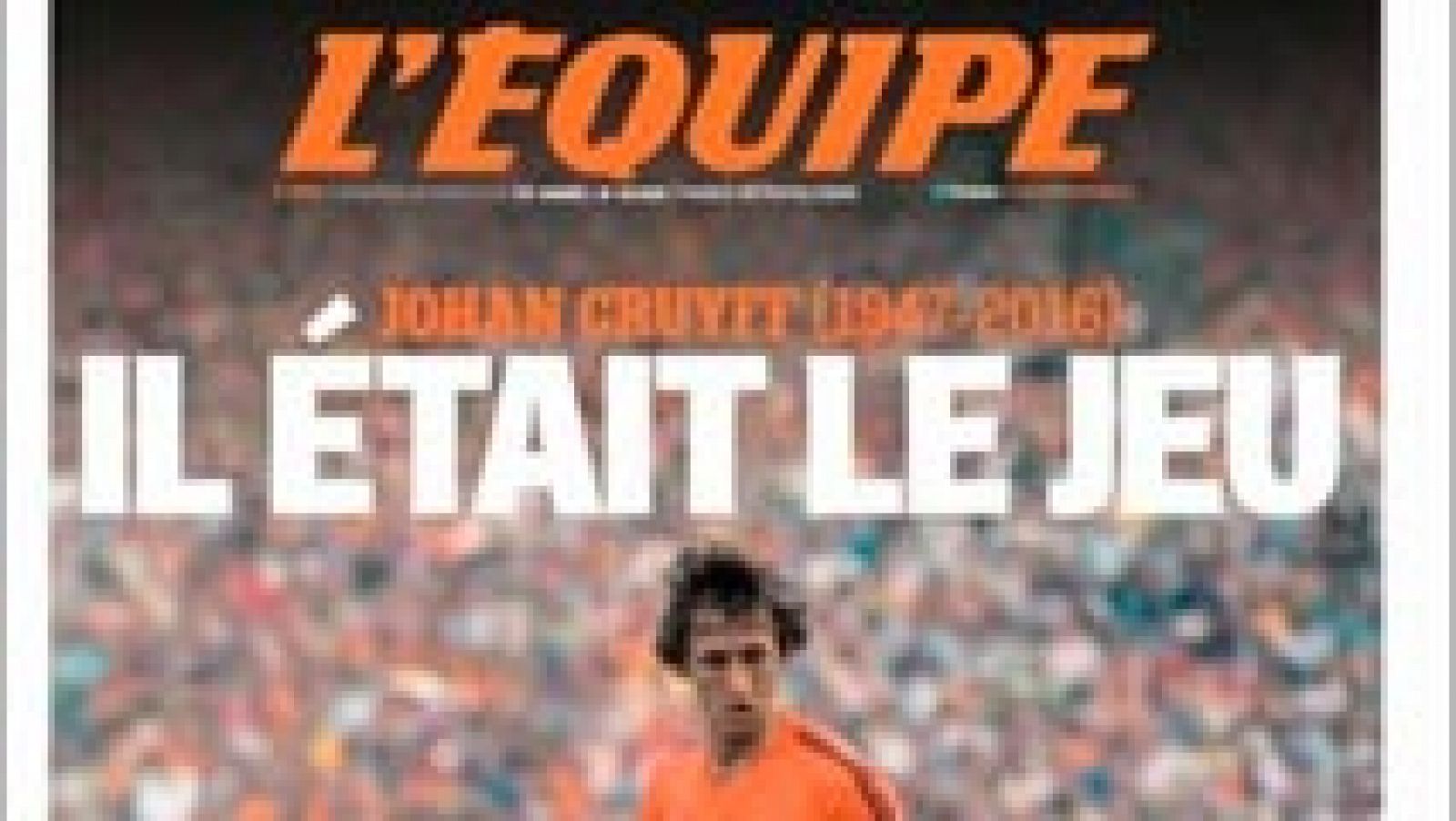 Telediario 1: La prensa deportiva mundial se rinde a Cruyff | RTVE Play