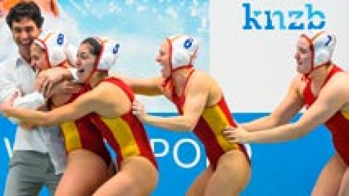 España celebra su clasificación para Río en waterpolo