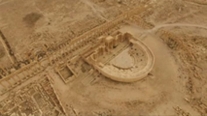 Vista aérea: lo que queda de las ruinas de Palmira tras su reconquista por el ejército sirio
