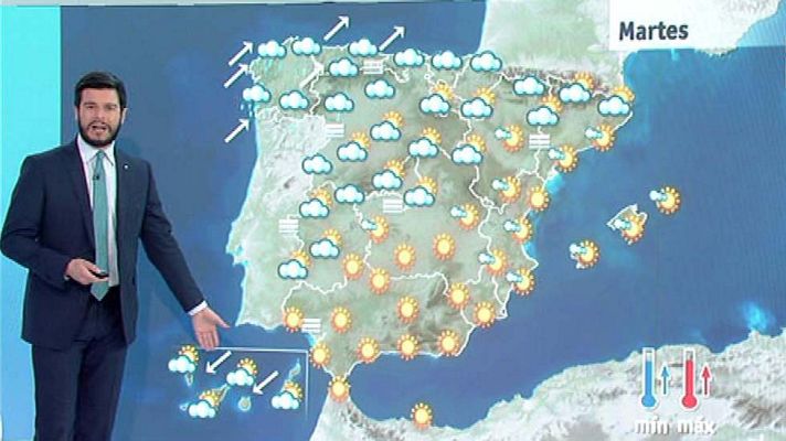El tiempo - Lluvia fuerte en Galicia y temperaturas cálidas en el Mediterráneo