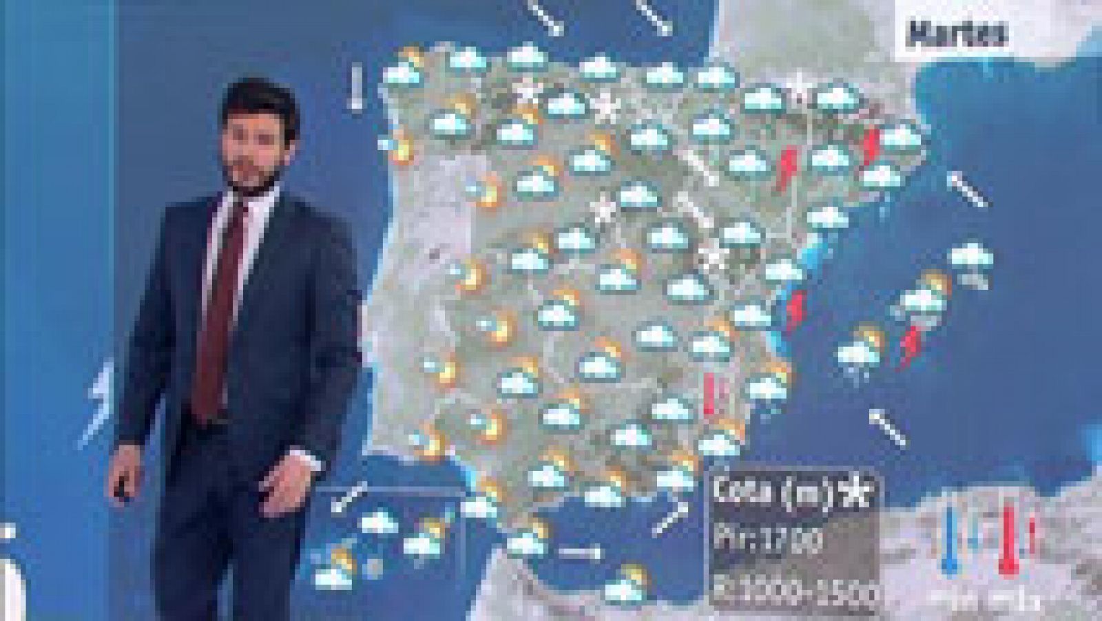 El tiempo: Precipitaciones generalizadas y viento fuerte en el sudeste peninsular | RTVE Play