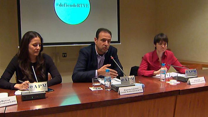 Telediario 1 - Los Consejos de Informativos de RTVE presentan una nueva fase de la campaña 'Defiende RTVE'