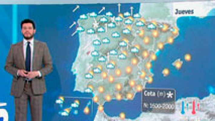 Lluvias en el tercio norte peninsular con temperaturas en ascenso generalizado