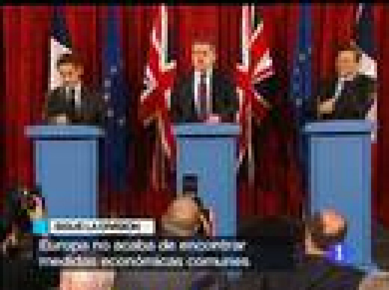 Los tres líderes europeos, en la rueda de prensa posterior al encuentro.