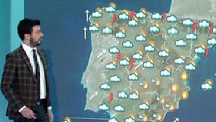 El tiempo - Nuboso con precipitaciones fuertes en Cataluña y Aragón