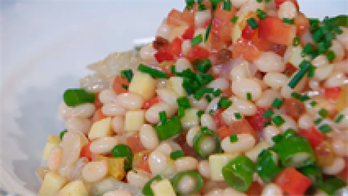 Ensalada de judías con bacalao