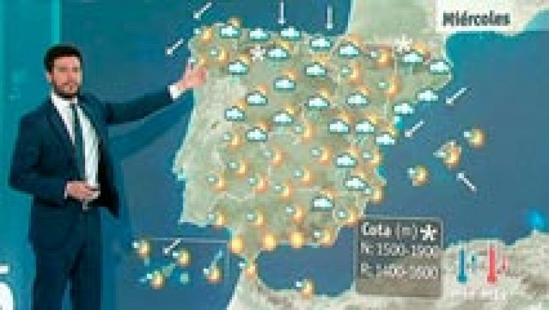 Lluvias por el norte y noreste de la Península, temperaturas más frescas por la tarde