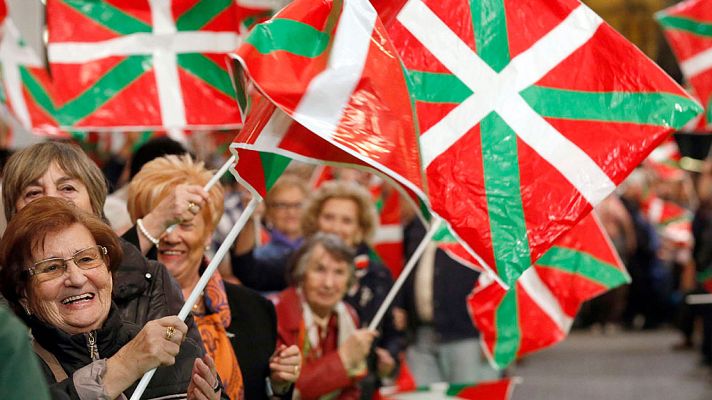 Telediario 1 - La organización de Eurovisión incluyó la ikurriña en una lista de enseñas prohibidas