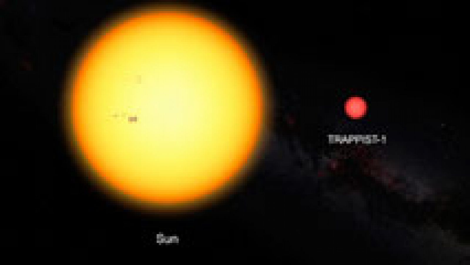 Telediario 1: Los científicos confían encontrar vida fuera del sistema solar en una estrella enana ultrafría y tres planetas similares a Venus y la Tierra | RTVE Play