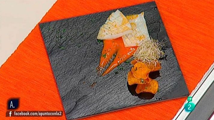 RTVE Cocina - Rejilla de sepia con chip de batata