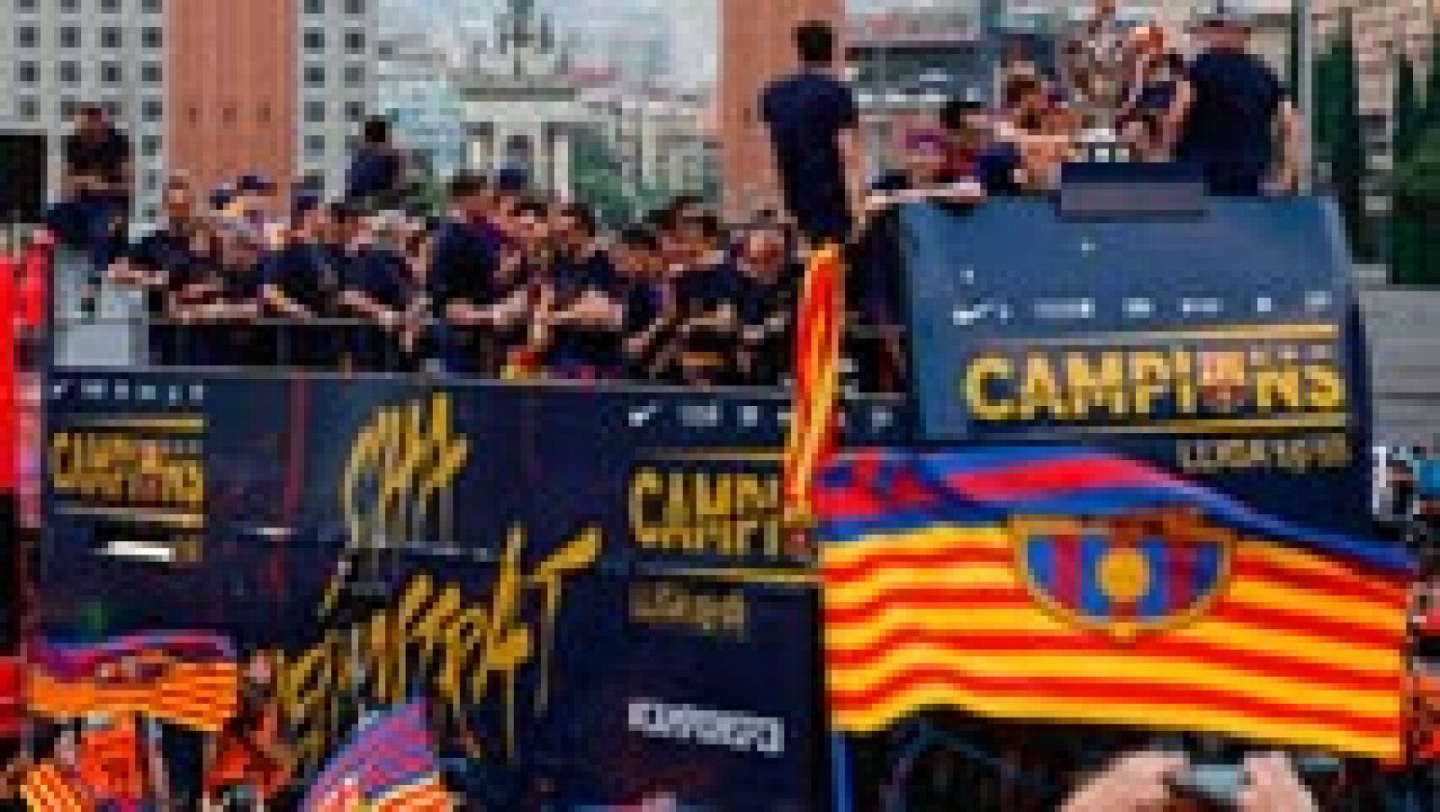 Telediario 1: Los campeones de Liga celebran el título por las calles de Barcelona | RTVE Play