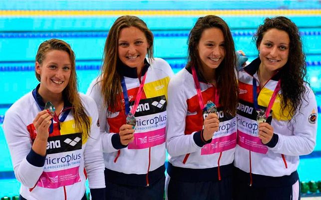  - España, plata europea en la final de los 4x200 femeninos