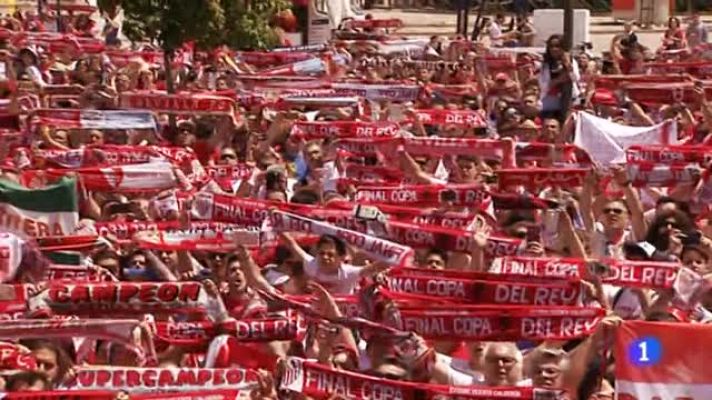 Telediario 1 - Las aficiones ya calientan la final