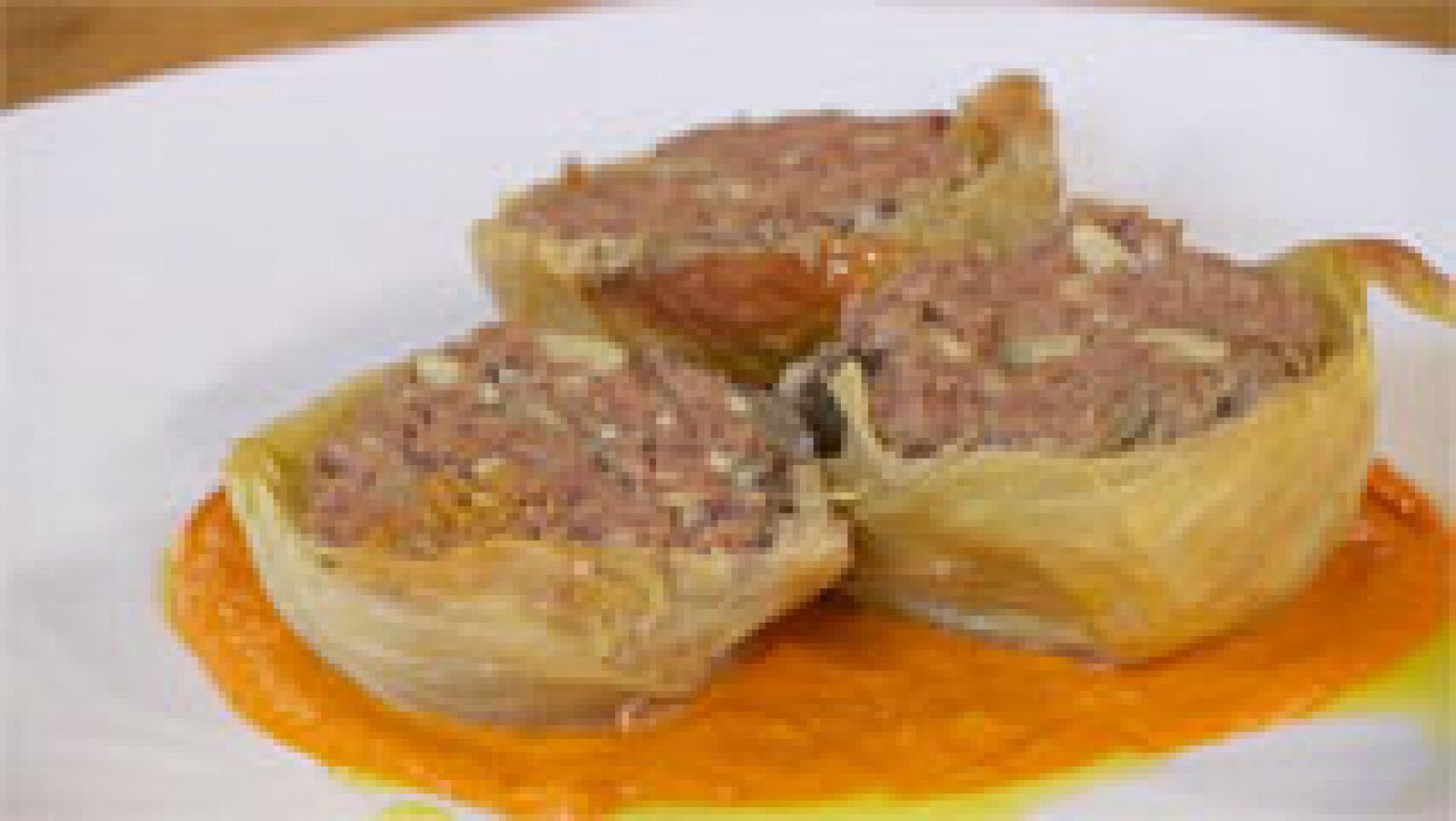 Receta de cebolla rellena de carne y piñones