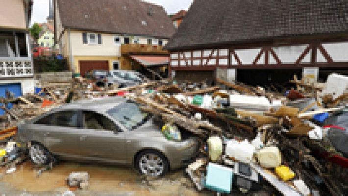 Telediario 1 - Al menos tres muertos en las inundaciones en el sur de Alemania