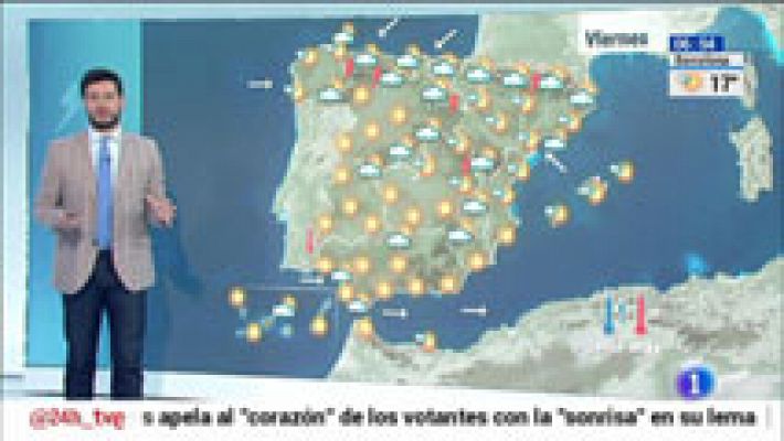 Nubes en el cuadrante noroeste y temperaturas en ascenso en Andalucía