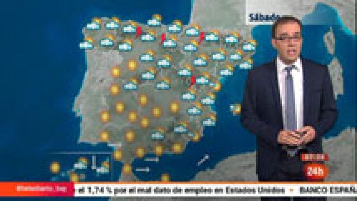 El tiempo - Chubascos con tormentas en el norte, el centro e interior de la península