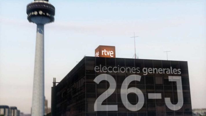 Telediario 1 - RTVE se vuelca con la jornada electoral del 26-J