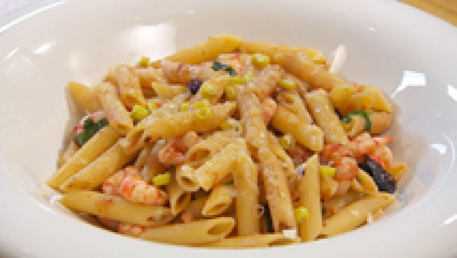 Receta de penne arrabiata con gambas