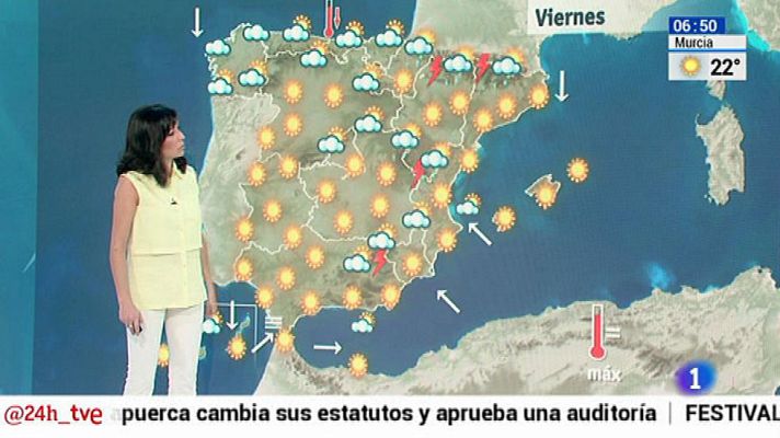 El tiempo - Chubascos y tormentas localmente fuertes en Pirineos y Sistema Ibérico