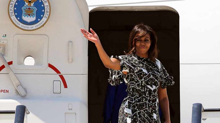 Telediario 1 - Michelle Obama se despide de España