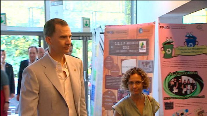 Telediario 1 - Los reyes visitan Girona