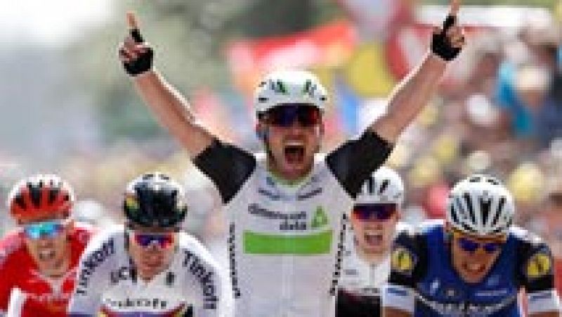 El británico Mark Cavendish se ha impuesto en la primera etapa del Tour de Francia 2016 al ganar el esprint en la meta de Utah Beach por delante de Kittel y Sagan.