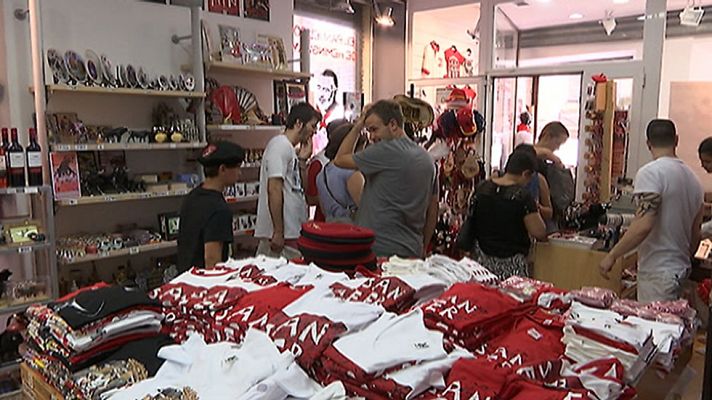 Telediario 1 - Pamplona va cogiendo ambiente de fiesta a dos días del 'Chupinazo'