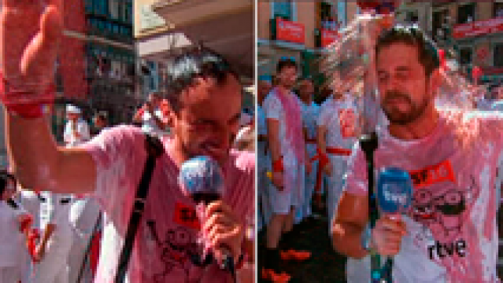 #ChupinazoTVE: Los reporteros de TVE pasados por vino