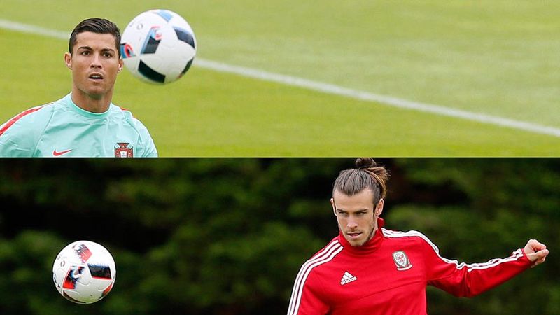 Portugal y Gales lideradas por Cristiano Ronaldo y Gareth Bale, respectivamente, disputar�n la primera semifinal de la Eurocopa, con la selecci�n lusa inmersa en la b�squeda de un triunfo que borre las cr�ticas por su decepcionante juego y la galesa disfrutando de un sue�o del que no quiere despertar. [Portugal - Gales, en vivo, mi�rcoles a las 21:00h. en RTVE.es]