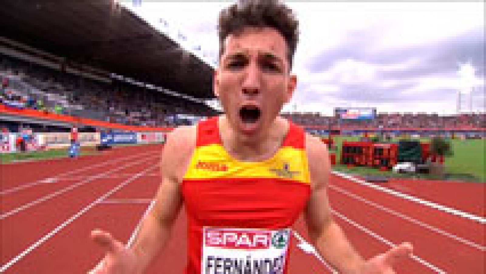 Sergio Fernández. plata en los 400 vallas del Europeo de Ámsterdam