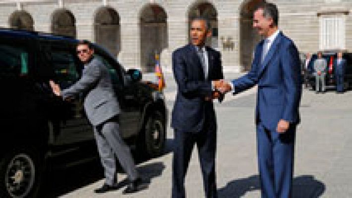 Informativo 24h - El rey Felipe VI recibe al presidente de EE.UU., Barack Obama, en el Palacio Real