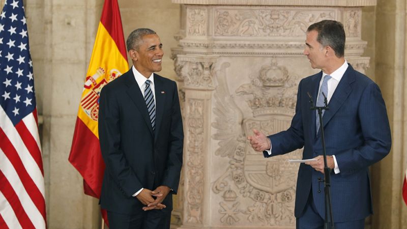 El rey Felipe VI traslada a Obama la voluntad firme de mantener la más estrecha colaboración con EE.UU.