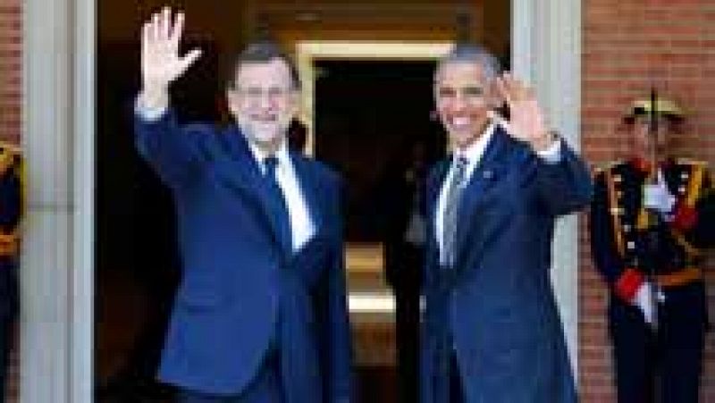 Rajoy recibe a Obama en Moncloa